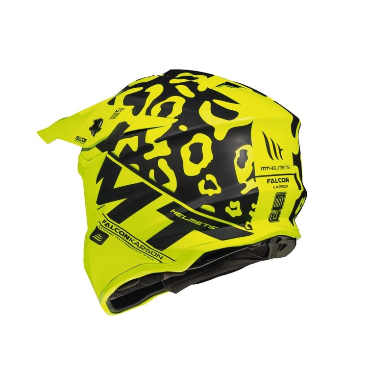 Motokros čelada MT Falcon Karson fluo rumena mat