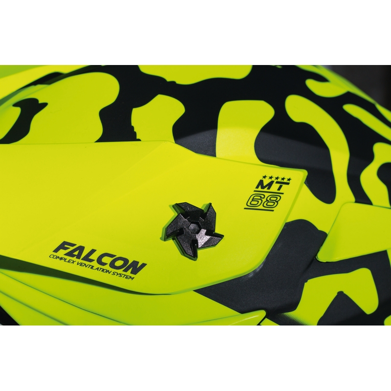 Motokros čelada MT Falcon Karson fluo rumena mat
