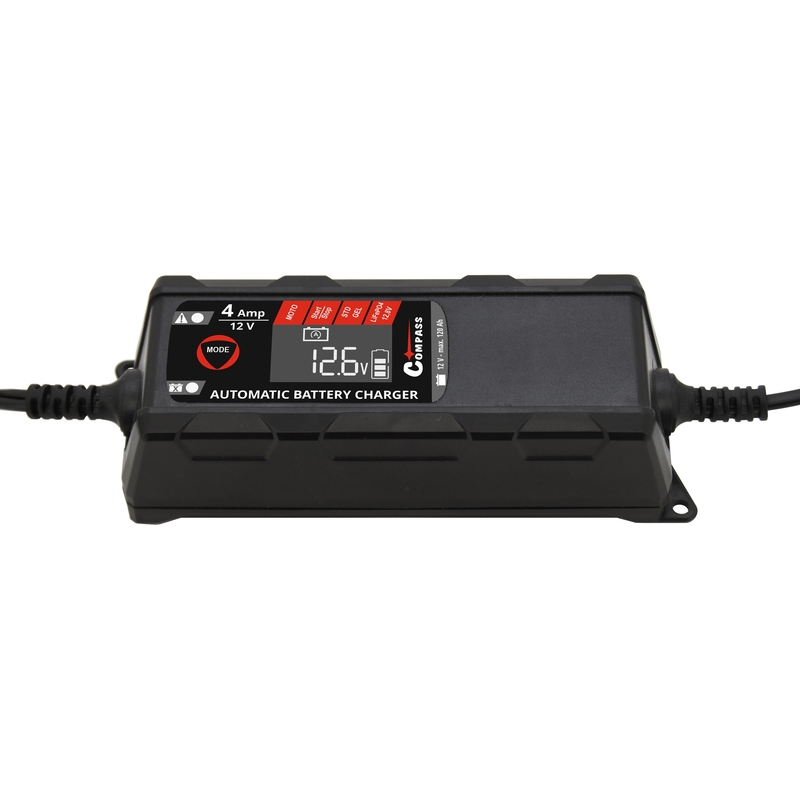 Mikroprocesorski polnilec 4Amp 12V PB/GEL/AGM/LiFePO4 LCD zaslon