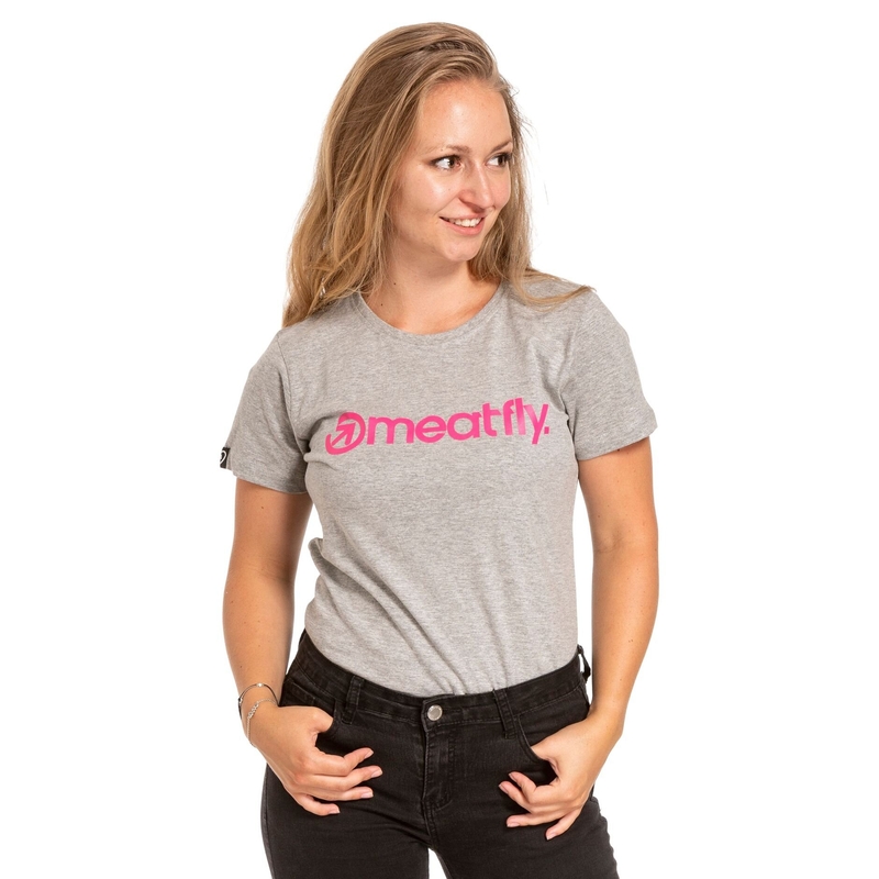 Ženska majica Meatfly Ladies MF Logo siva razprodaja