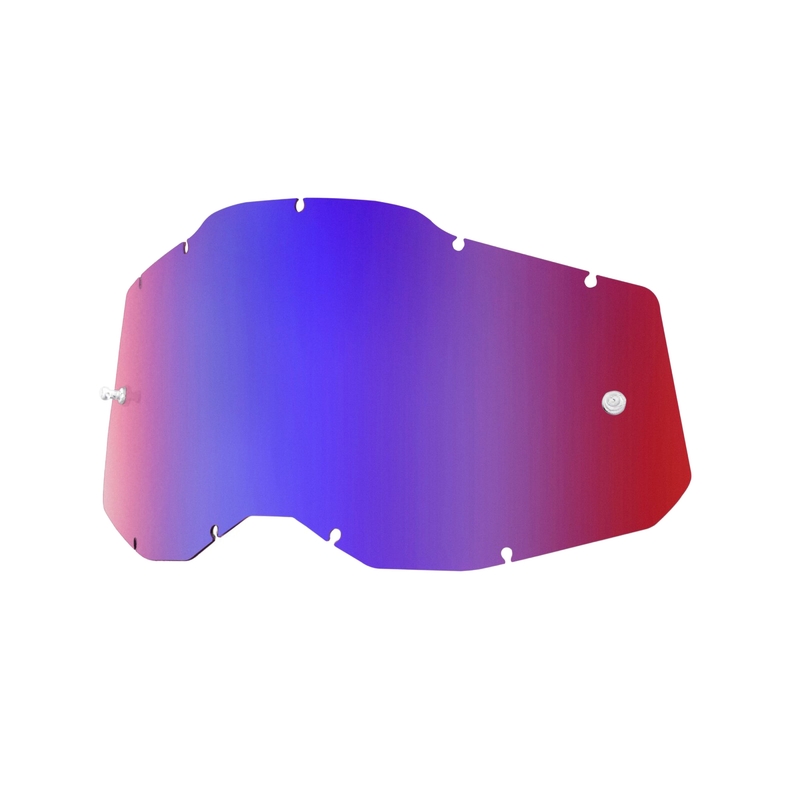 Plexi 100% Racecraft 2/Accuri 2/Strata 2 modro/rdeče zrcalo (proti zameglitvi)