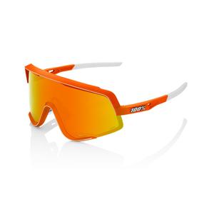Sončna očala 100% GLENDALE Soft Tact Neon Orange oranžna in bela (HIPER rdeče steklo)
