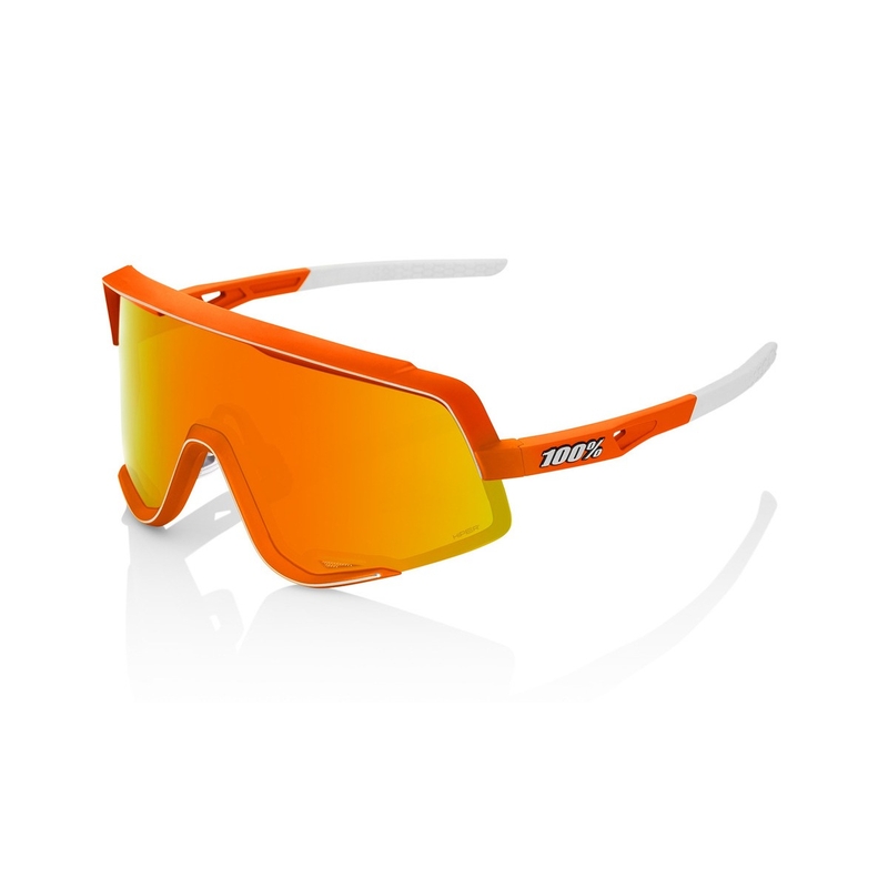 Sončna očala 100% GLENDALE Soft Tact Neon Orange oranžna in bela (HIPER rdeče steklo)