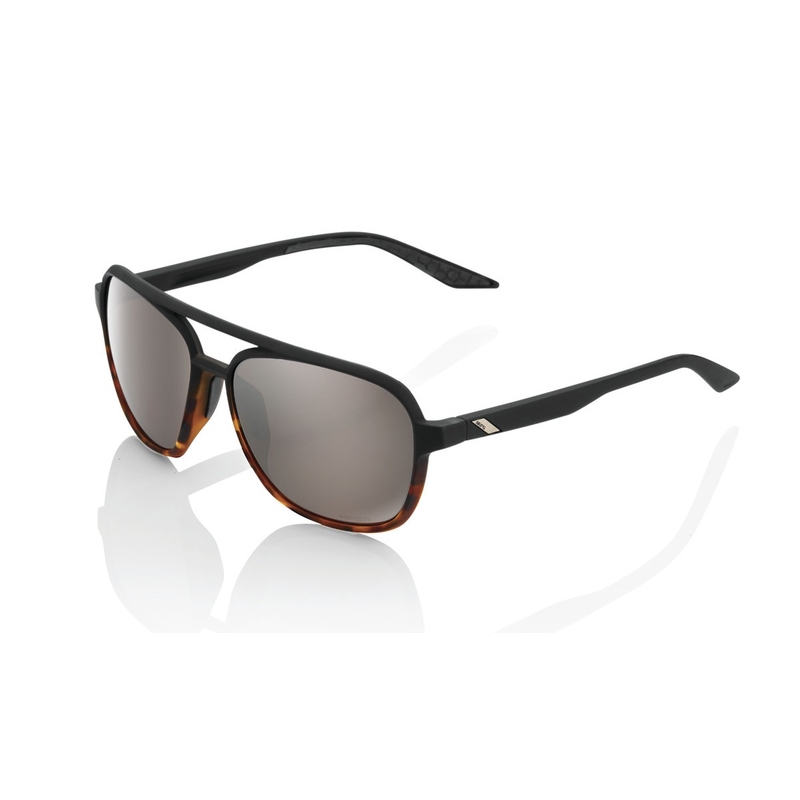 Sončna očala 100% KONNOR Matte Translucent Brown Fade black-brown (HIPER srebrne leče)