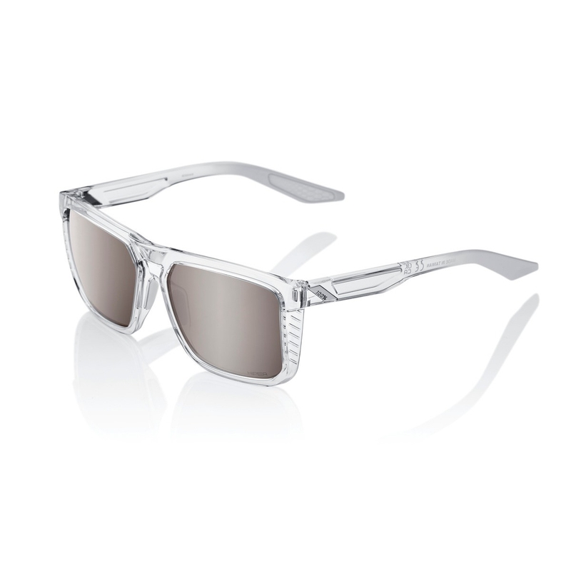 Sončna očala 100% RENSHAW Polished Crystal Haze transparent (srebrne leče HIPER)