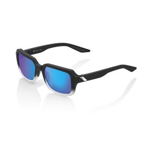 100% sončna očala RIDELEY Soft Tact Fade Black (modre kromirane leče)