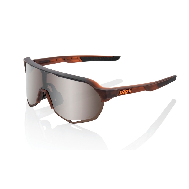 Sončna očala 100 % S2 mat prosojna rjava Fade brown (srebrne leče HIPER)
