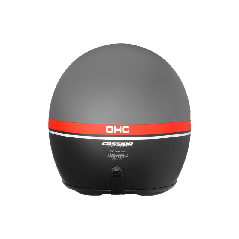 Odprta motoristična čelada Cassida Oxygen Jawa OHC sivo-rdeče-črno-bela