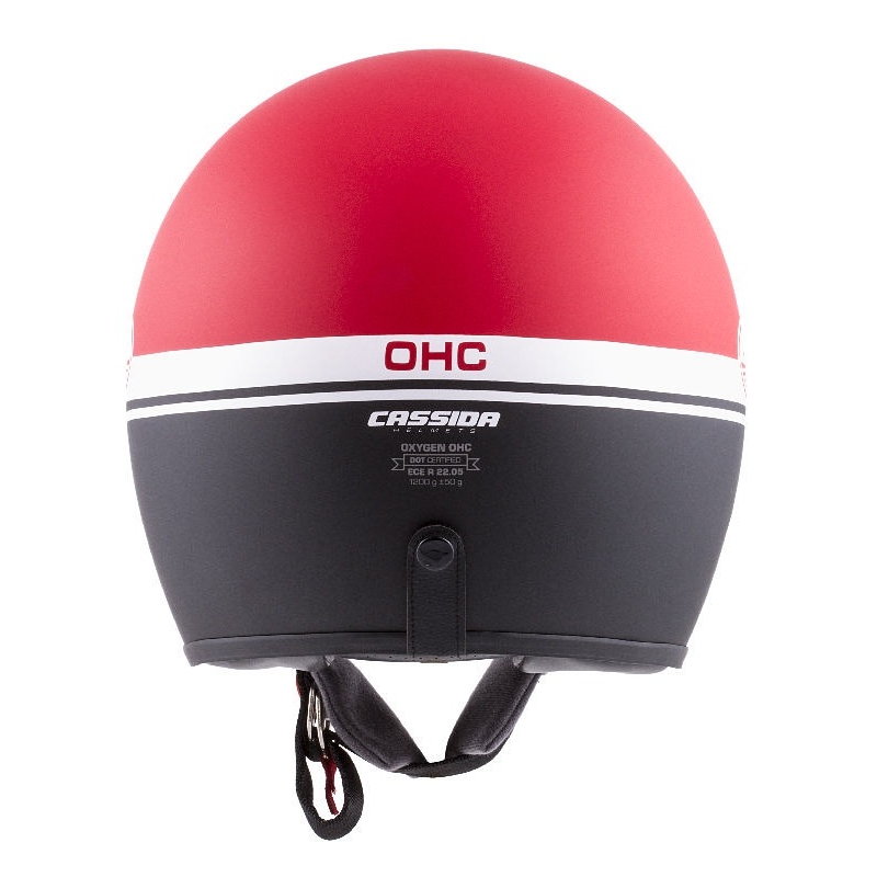 Odprta motoristična čelada Cassida Oxygen Jawa OHC rdeče-črno-bela