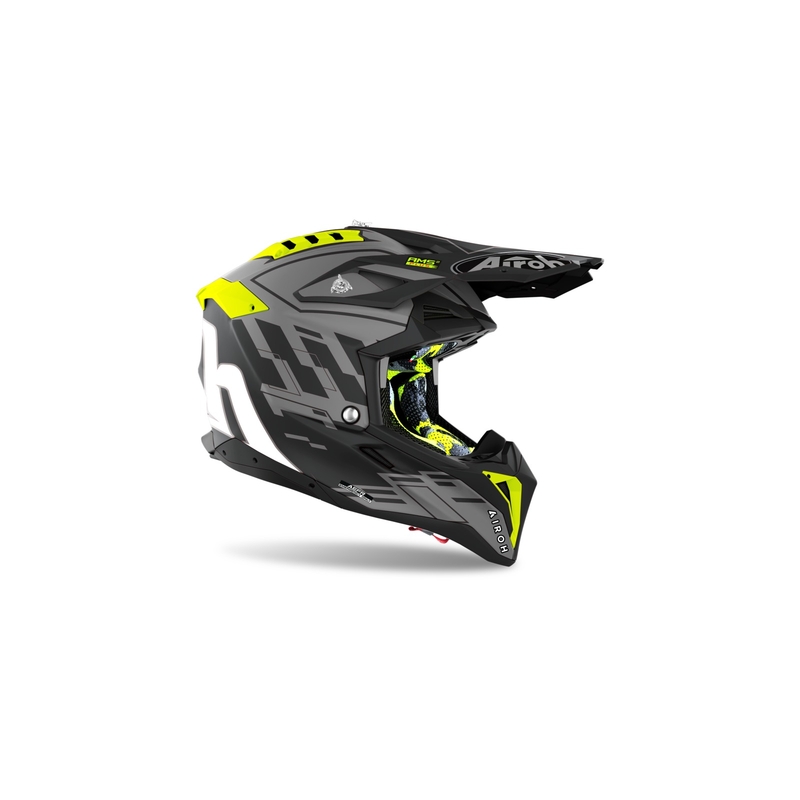 Motokros čelada Airoh Aviator 3.0 Rampage 2021 black-grey-fluo yellow razprodaja