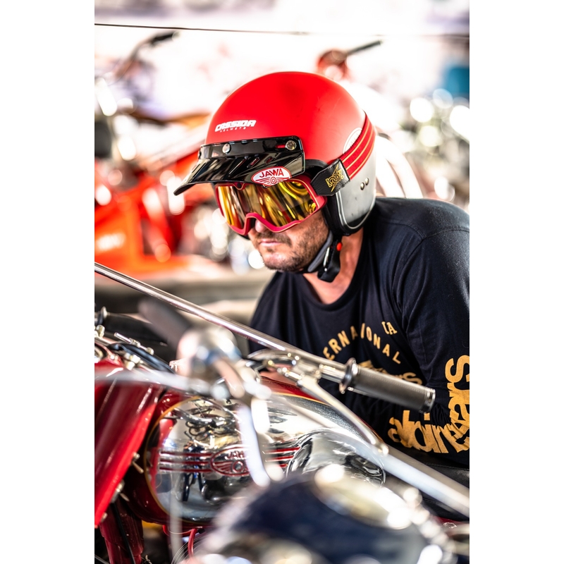 Ploščati vizir za čelade Cassida Oxygen Jawa bele barve