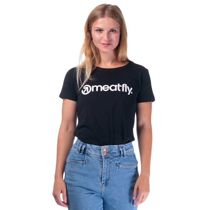 Ženska majica Meatfly Ladies MF Logo black razprodaja