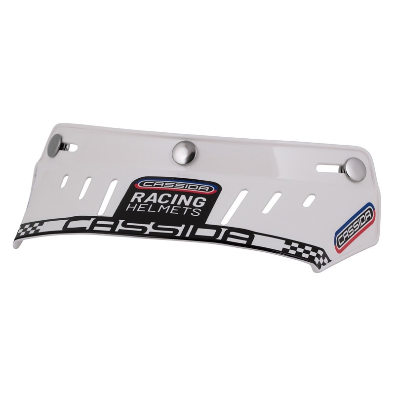 Ploščati vizir za čelade Cassida Oxygen Racing Spirit bele barve