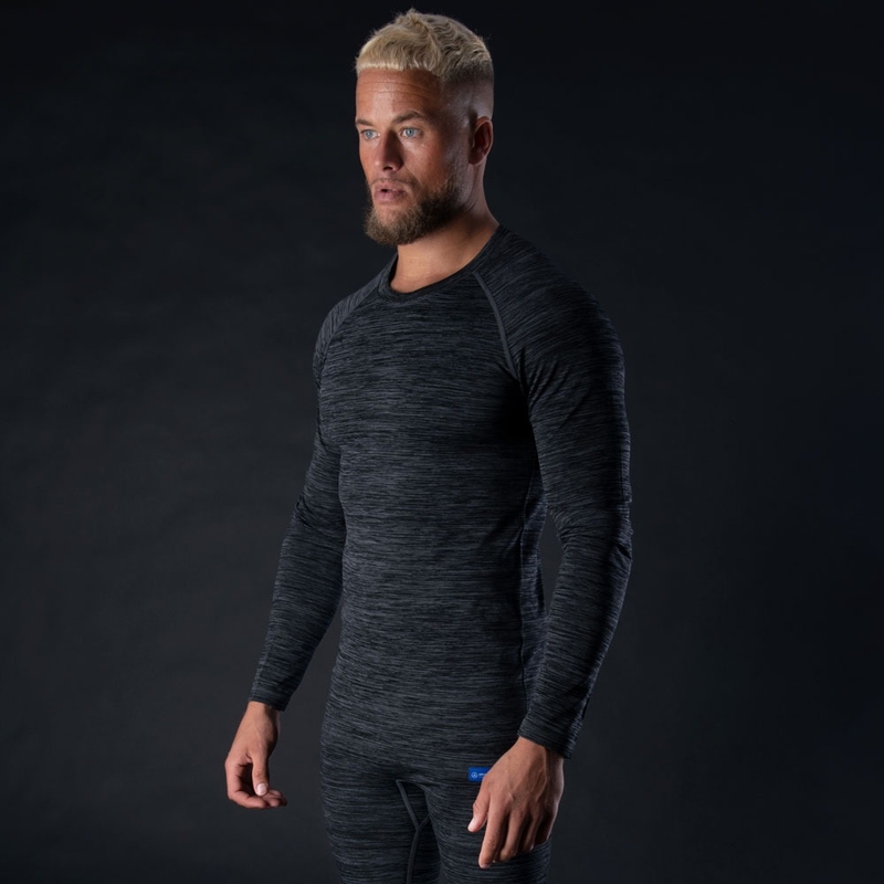 Termalna majica Oxford Advanced Base Layer Black-Grey - dolgi rokavi