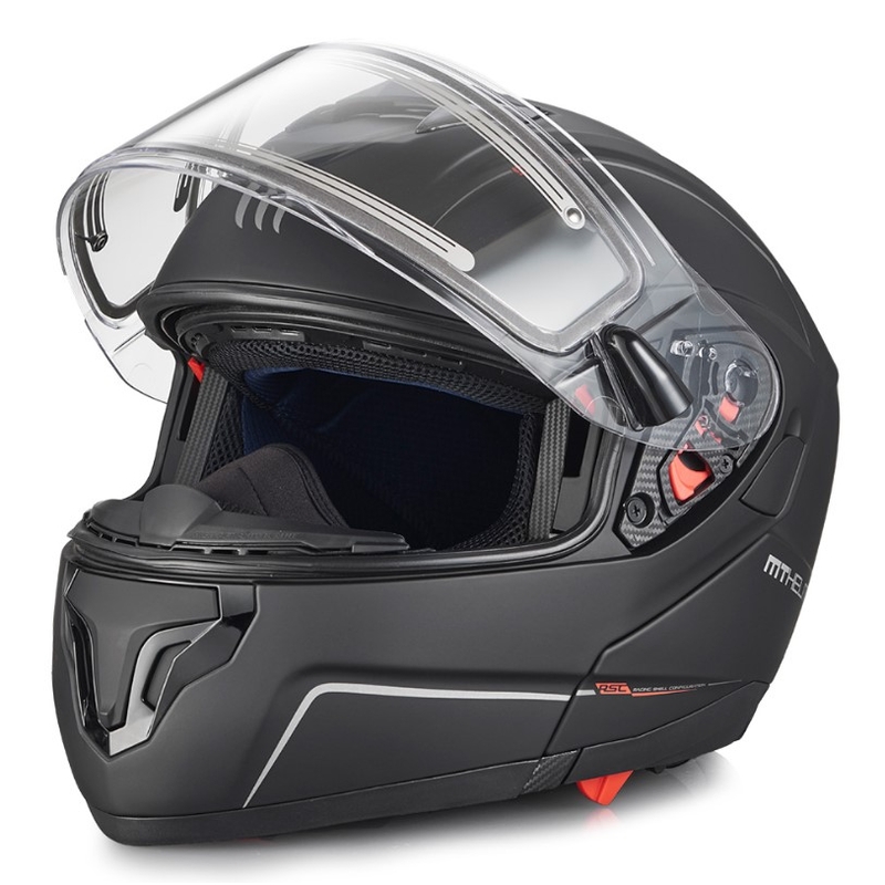 MT Atom motoristična čelada črna mat - razred II