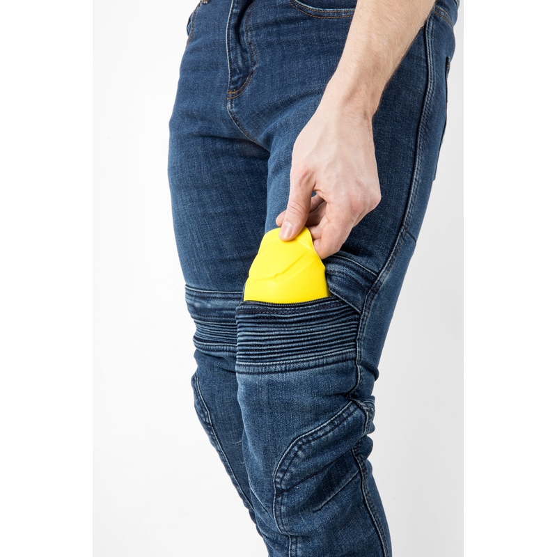 Motoristične kavbojke Ozone Hornet II sprana modra razprodaja