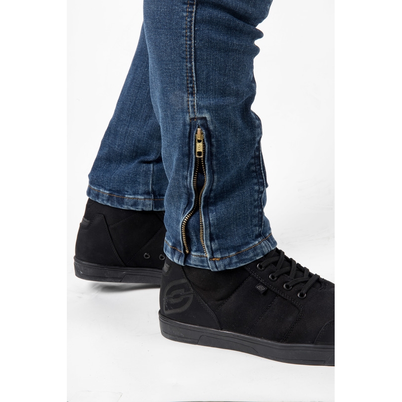 Motoristične kavbojke Ozone Hornet II sprana modra razprodaja