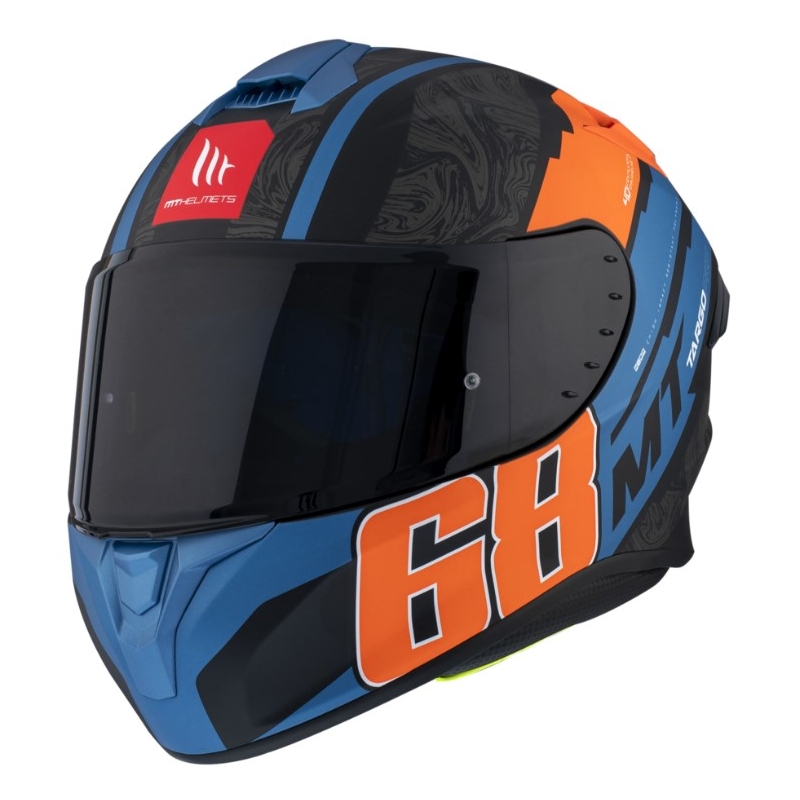 MT FF106 Pro Targo Pro Welcome D4 črno-modro-oranžna integralna motoristična čelada