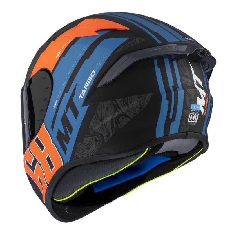 MT FF106 Pro Targo Pro Welcome D4 črno-modro-oranžna integralna motoristična čelada