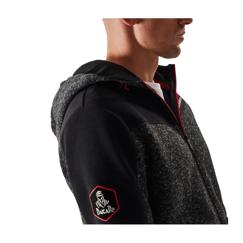 Moška jopa s kapuco iz flisa DAKAR Cross 4 black-grey