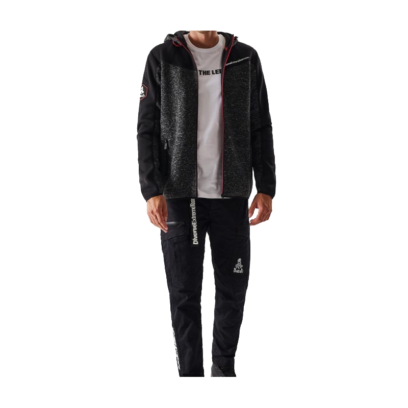 Moška jopa s kapuco iz flisa DAKAR Cross 4 black-grey
