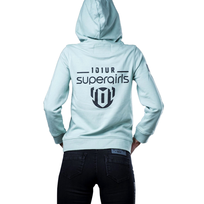 Ženske kapuce 101 Riders My Zip Hood Light Green razprodaja