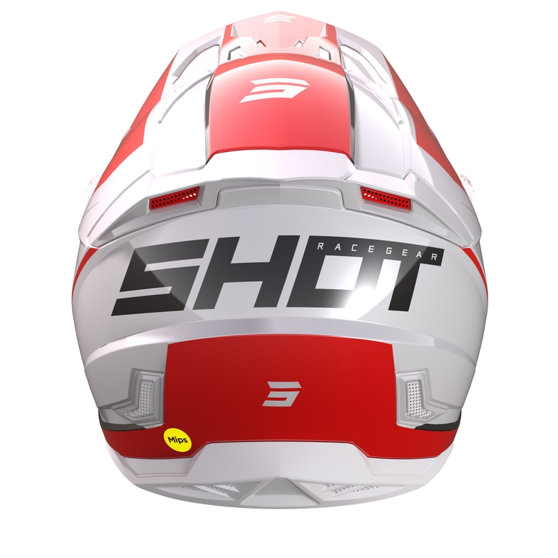 Motokros čelada Shot Core Comp belo-rdeča