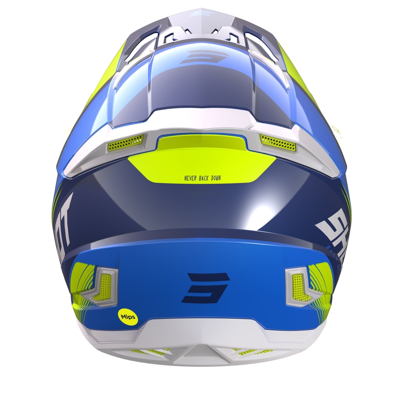 Motokros čelada Shot Core Fast blue-white-fluo yellow razprodaja