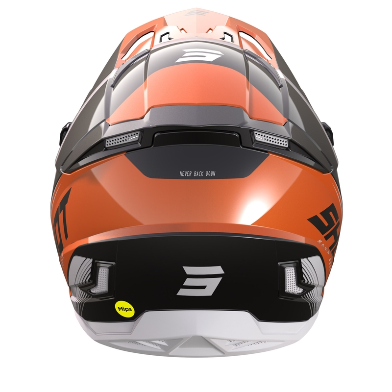 Motokros čelada Shot Core Fast črno-bela-oranžna