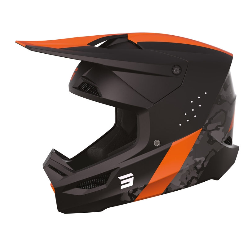 Motokros čelada Shot Race Camo Black-Grey-Orange razprodaja
