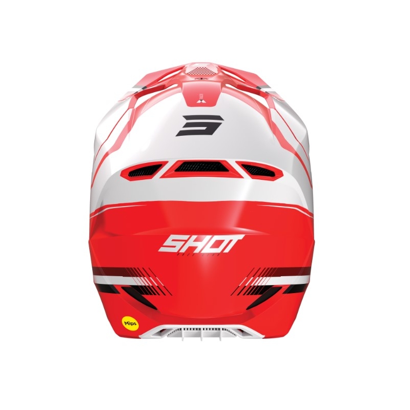 Motokros čelada Shot Race Tracer belo-rdeča