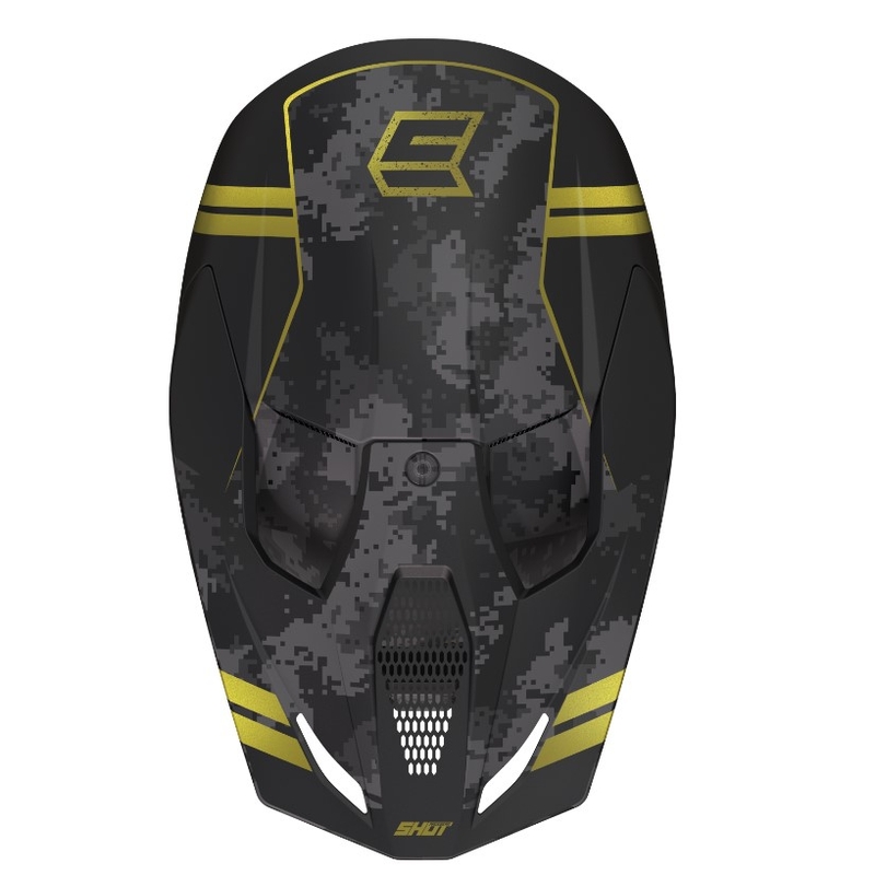 Motokros čelada Shot Furious Army black-grey-gold razprodaja