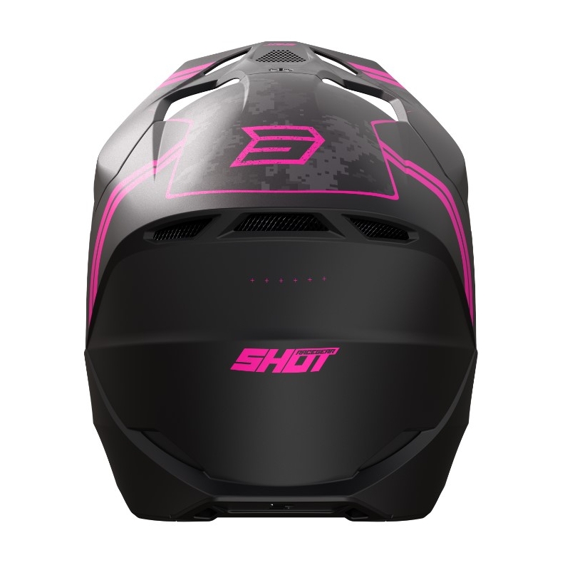 Motokros čelada Shot Furious Army black-grey-pink