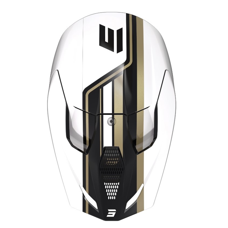 Motokros čelada Shot Furious Heritage black-gold-white razprodaja