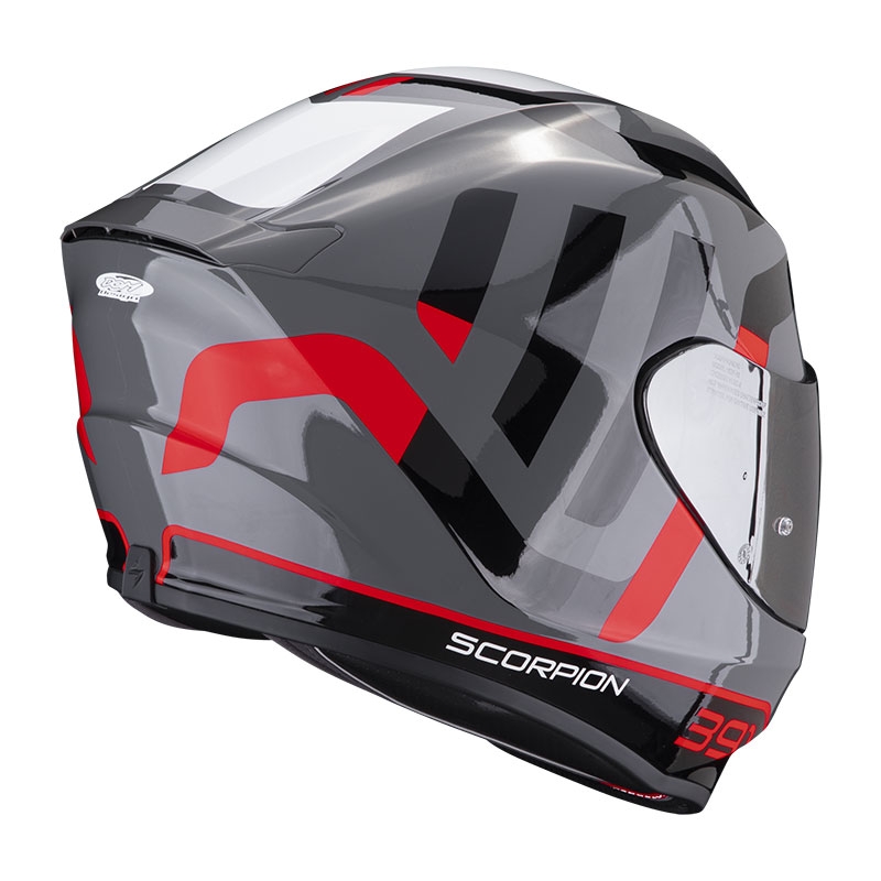 Integralna motoristična čelada Scorpion EXO-391 Arok sivo-rdeče-črna razprodaja