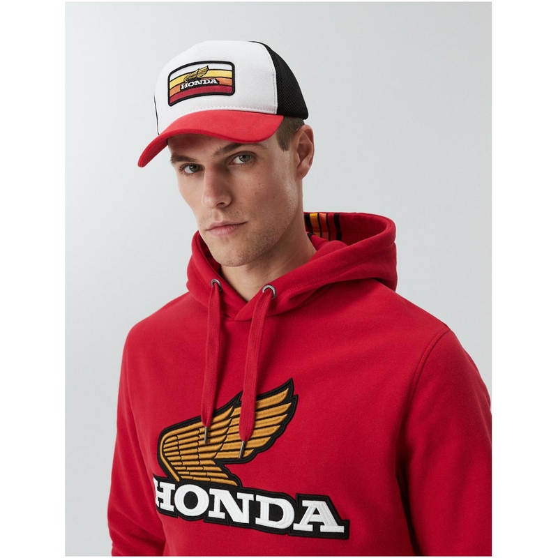 Kapa HONDA Dext Poly bela-črna-rdeča
