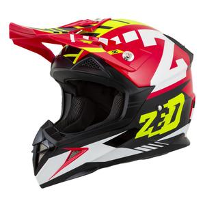 Motokros čelada ZED X1.9 rdeča-fluo rumena-črna-bela