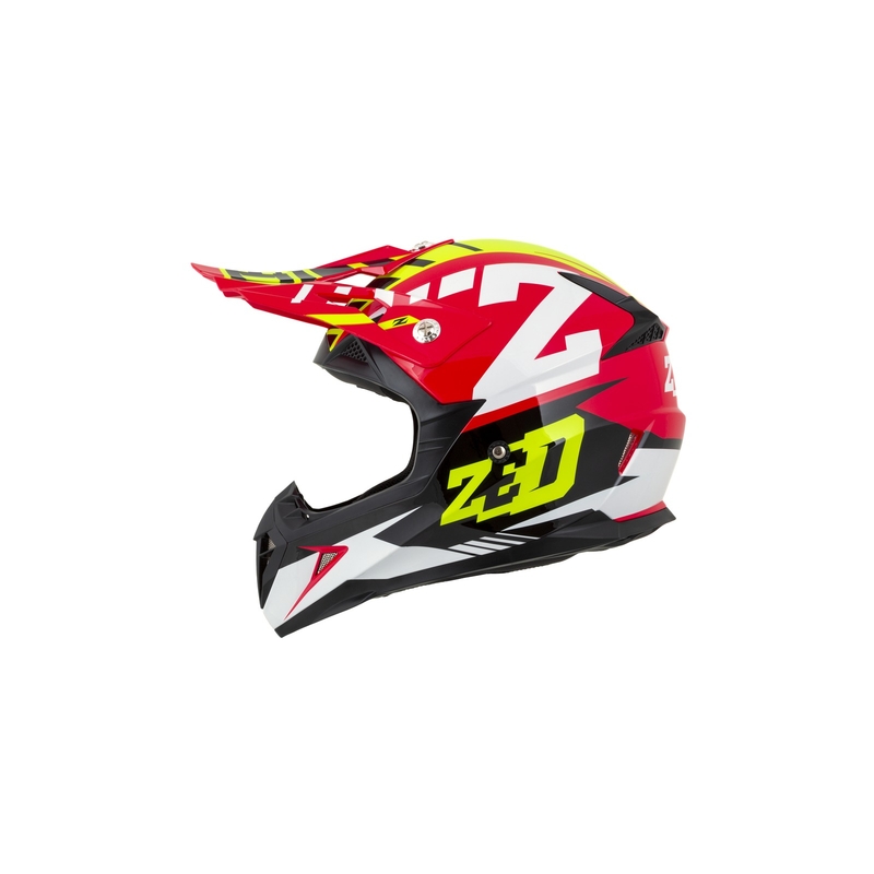 Otroška motokros čelada ZED X1.9D rdeča-fluo rumena-črna-bela