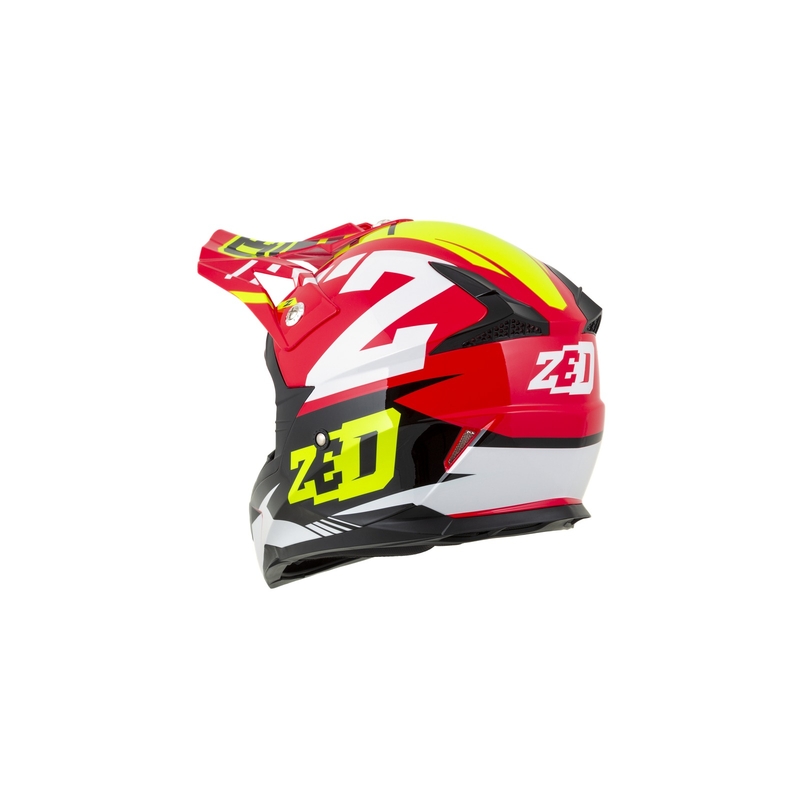 Otroška motokros čelada ZED X1.9D rdeča-fluo rumena-črna-bela