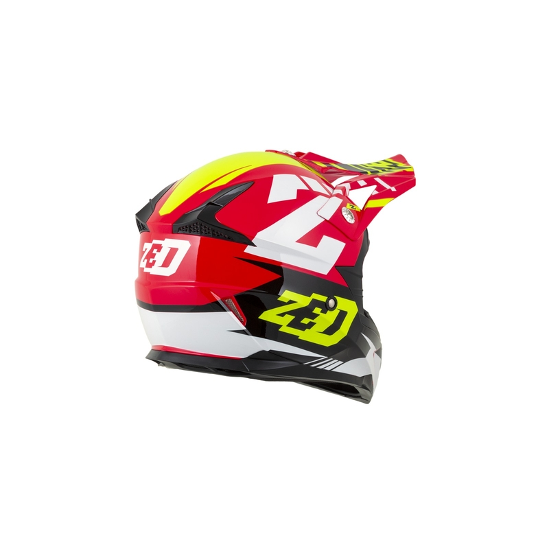 Otroška motokros čelada ZED X1.9D rdeča-fluo rumena-črna-bela