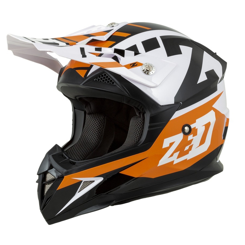 Otroška motokros čelada ZED X1.9D oranžno-črno-bela