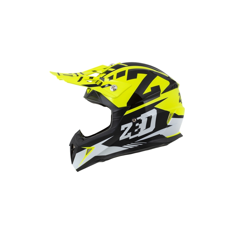 Otroška motokros čelada ZED X1.9D fluo rumeno-črno-bela