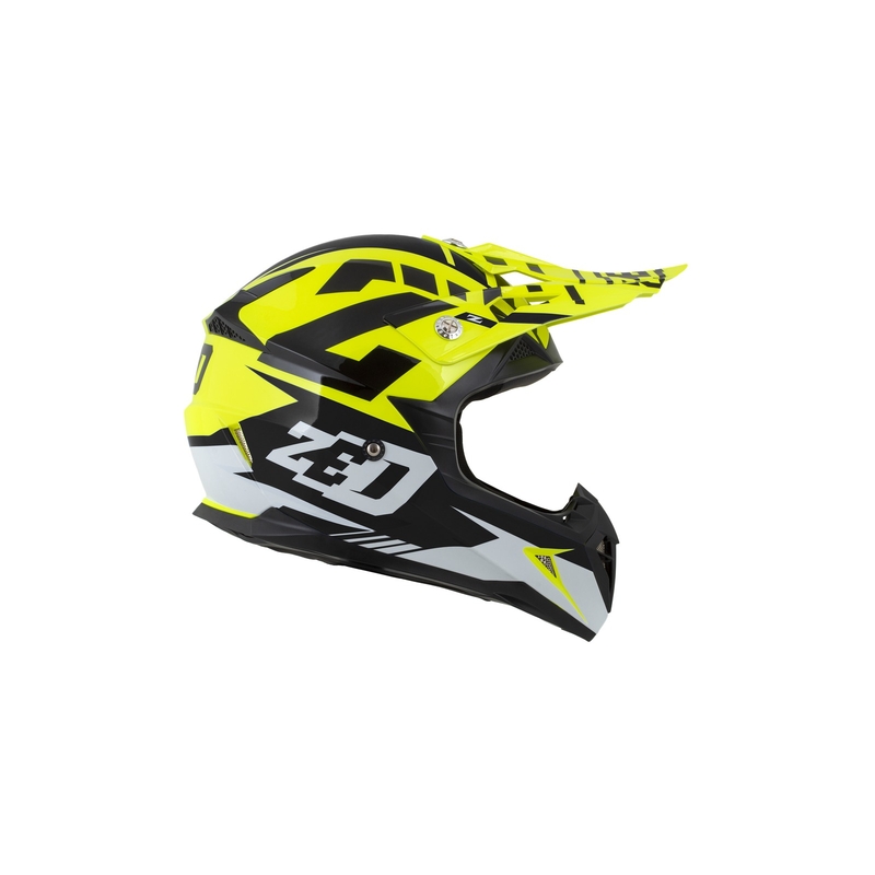 Otroška motokros čelada ZED X1.9D fluo rumeno-črno-bela