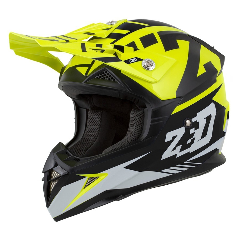 Otroška motokros čelada ZED X1.9D fluo rumeno-črno-bela