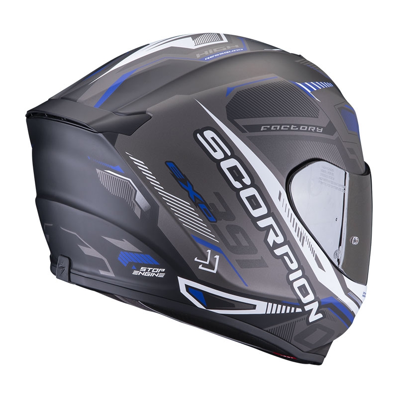 Integralna motoristična čelada Scorpion EXO-391 Haut black-silver-blue