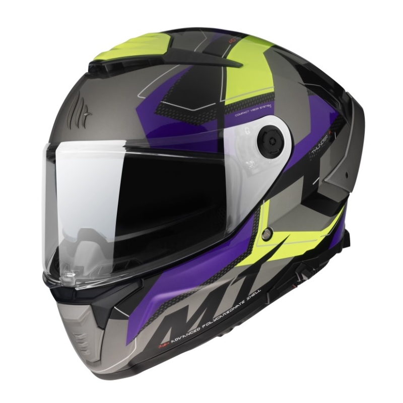 MT Thunder 4 SV Valiant B2 sivo-modro-fluo rumena integralna motoristična čelada