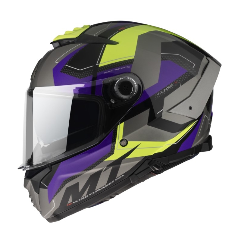 MT Thunder 4 SV Valiant B2 sivo-modro-fluo rumena integralna motoristična čelada
