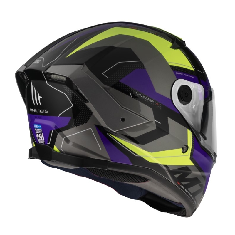MT Thunder 4 SV Valiant B2 sivo-modro-fluo rumena integralna motoristična čelada