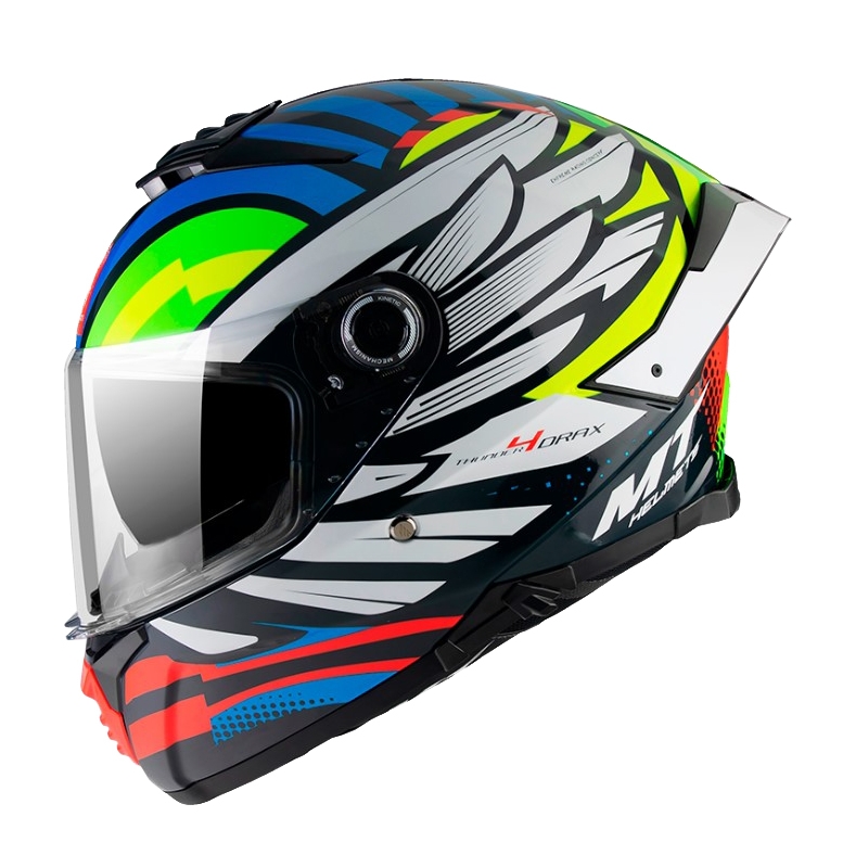 MT Thunder 4 SV Drax B7 črno-rdeče-zeleno-modro-bela integralna motoristična čelada