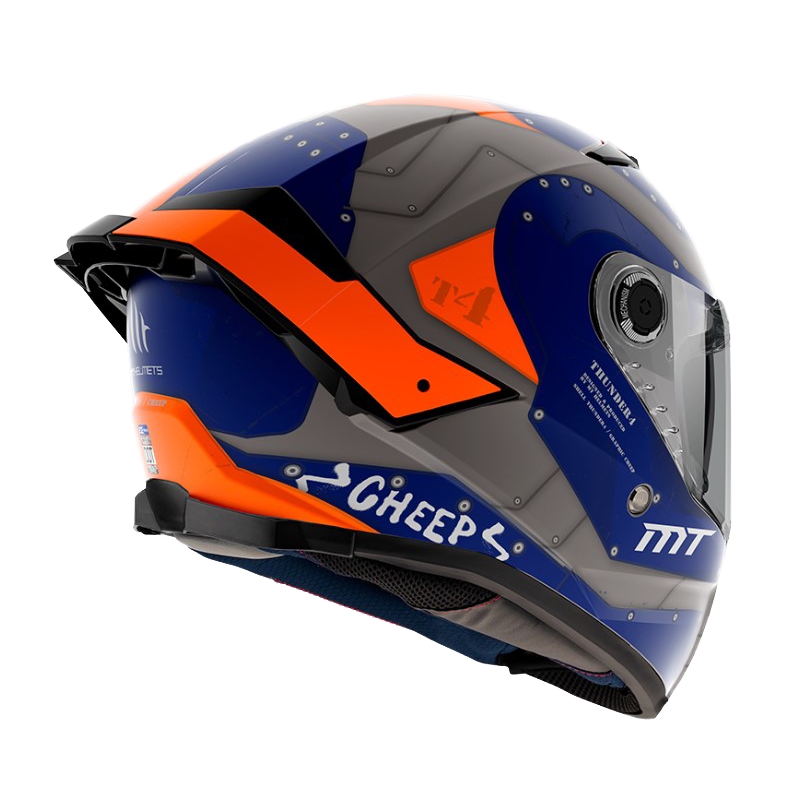MT Thunder 4 SV Cheep A7 integrirana motoristična čelada oranžno-modro-siva